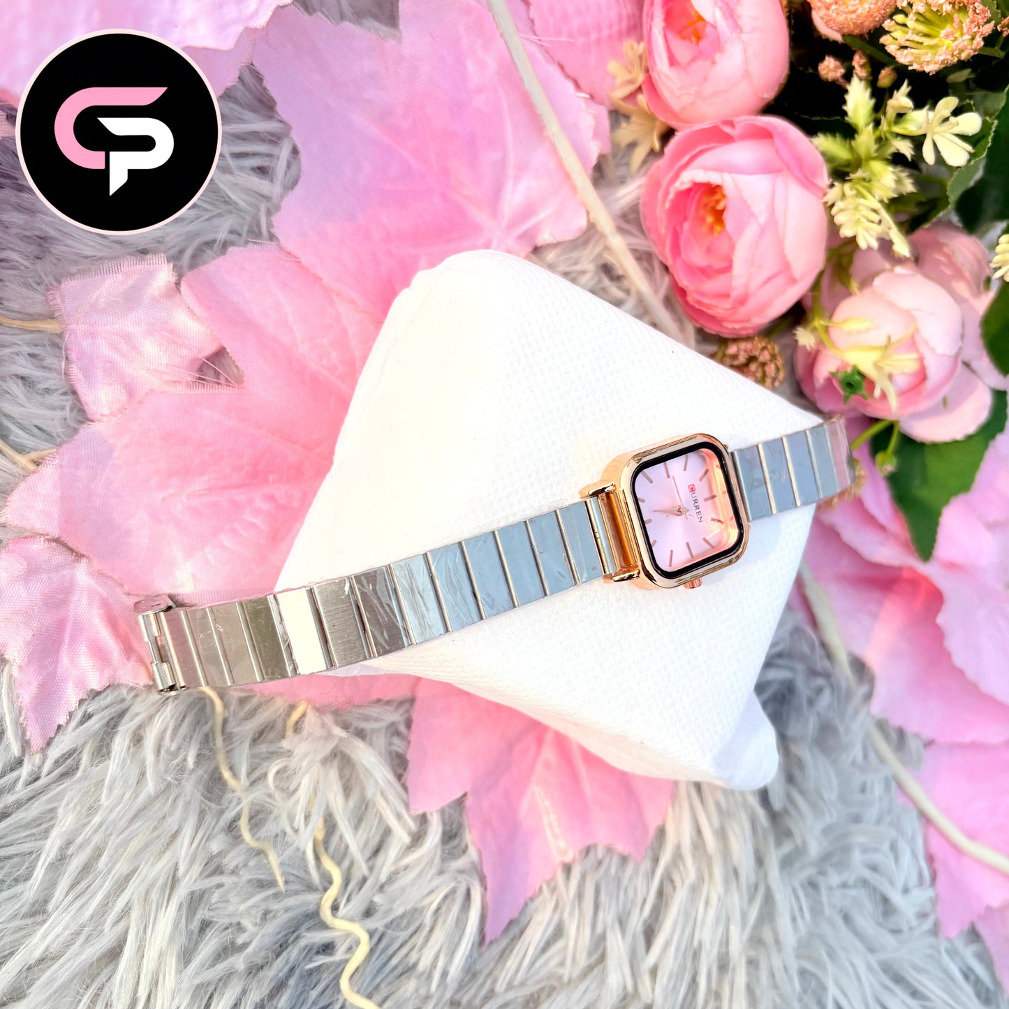 Curren Silver Strap Square Dial Ladies Watch