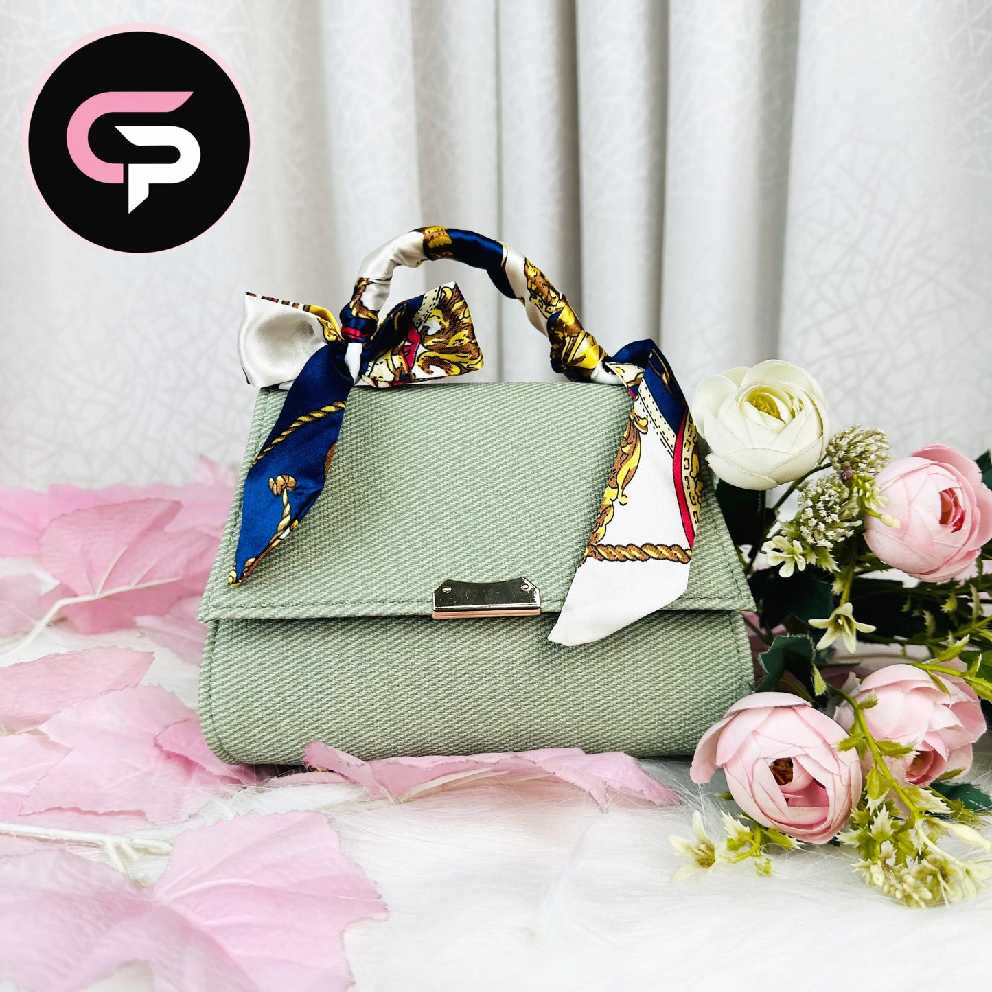 Elegant Scarf Handle Mini Handbag for Women – Stylish Top Handle Purse