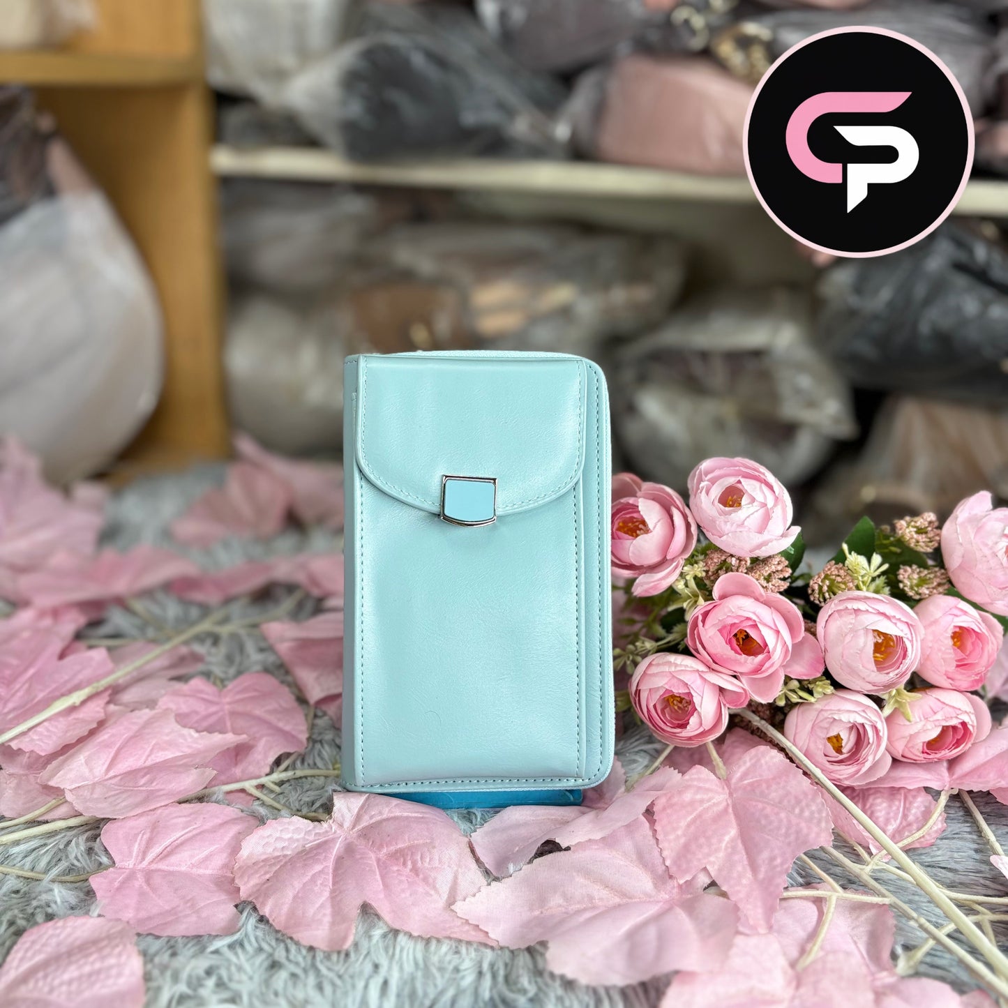 China Imported blue Mini Phone & Wallet Crossbody Bag for Women