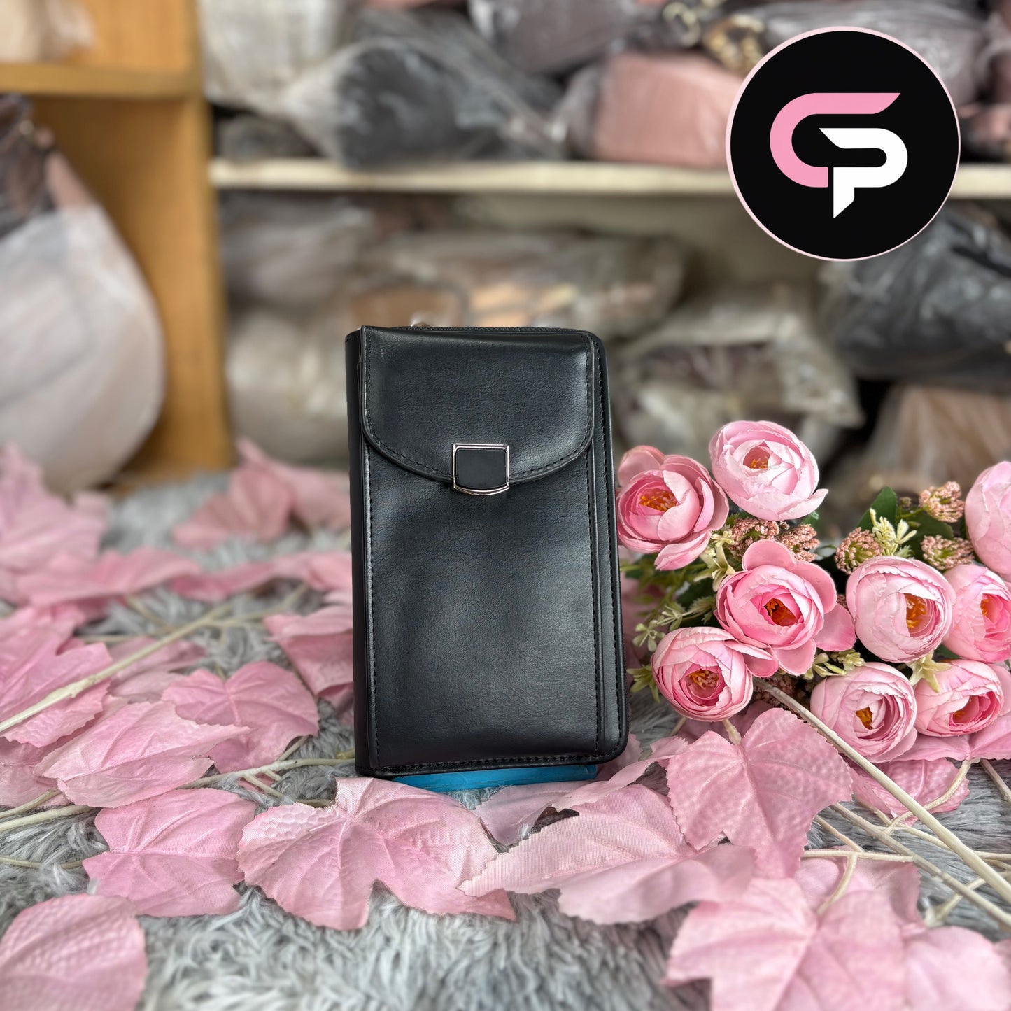 China Imported black Mini Phone & Wallet Crossbody Bag for Women