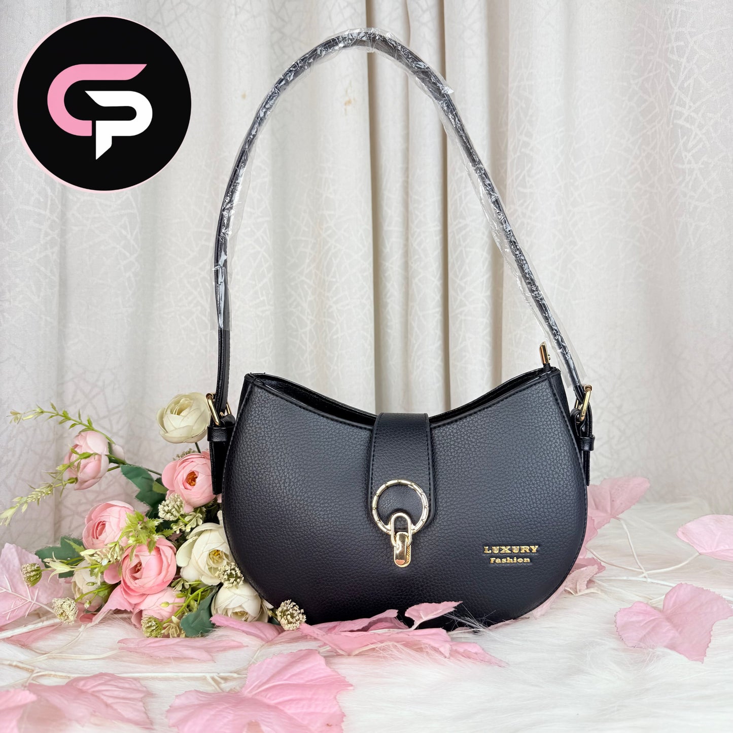 Classic Ring Lock Shoulder Bag for Women – Elegant Everyday Bag