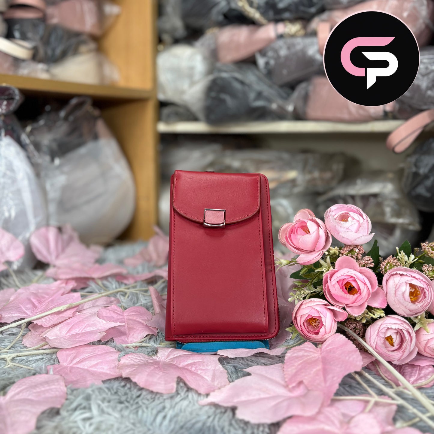 China Imported red Mini Phone & Wallet Crossbody Bag for Women