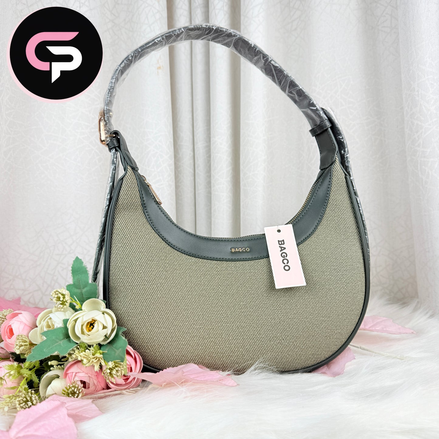 BAGCO China Imported green Textured Shoulder Bag for Women