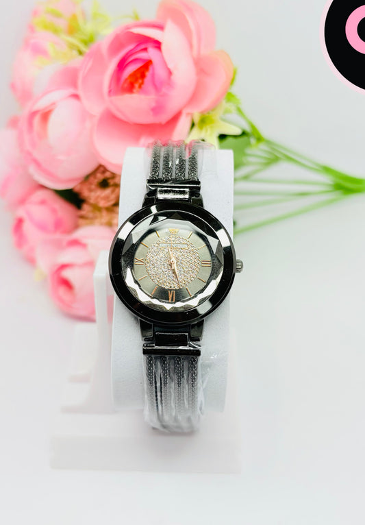 Elegant Rose Gold Crystal Dial Bracelet Watch for Women