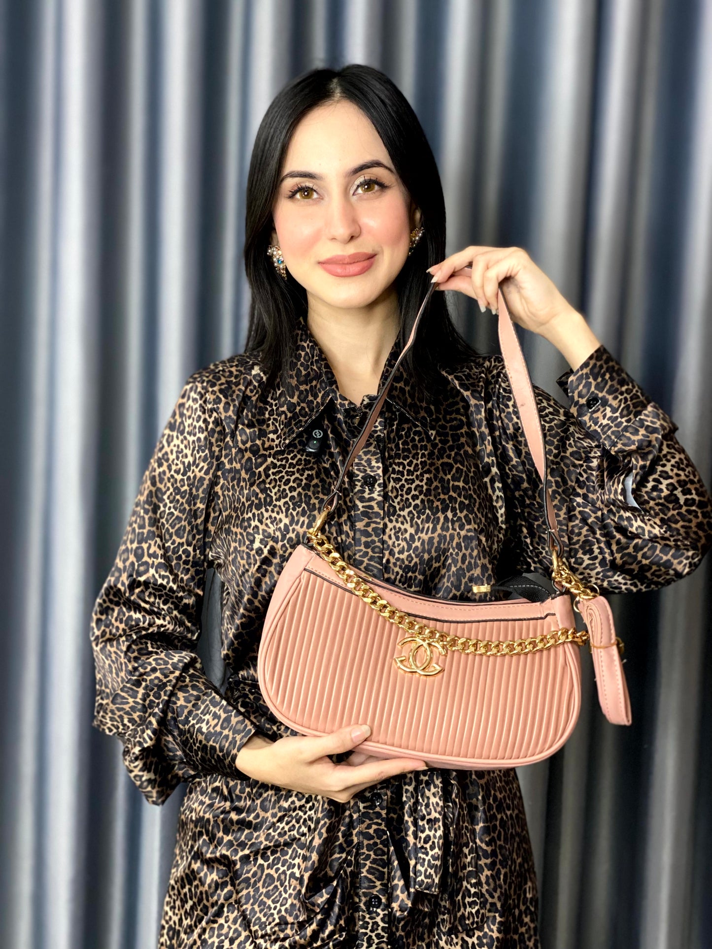 Pleated Chain Shoulder Bag for Women – Elegant Evening Handbag