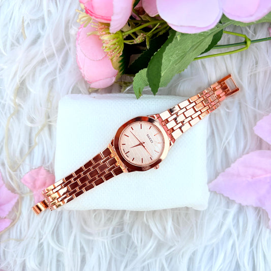 Elegant Rose Gold Classic Bracelet Watch for Women