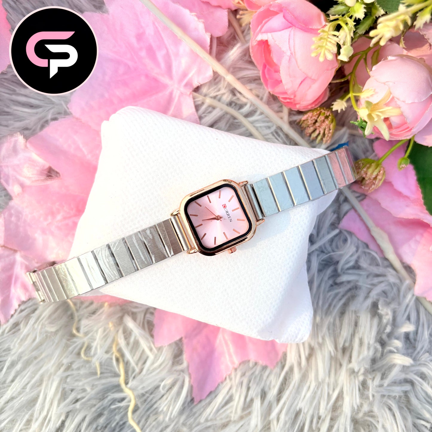 Curren Silver Strap Square Dial Ladies Watch