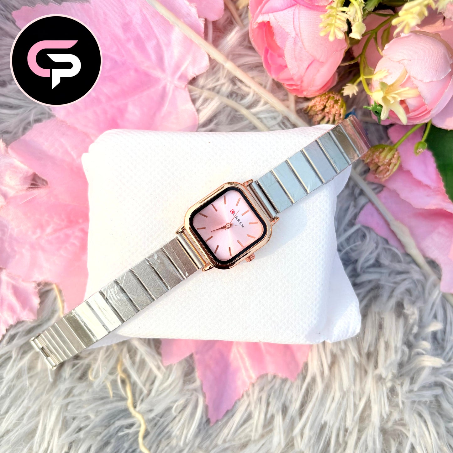 Curren Silver Strap Square Dial Ladies Watch
