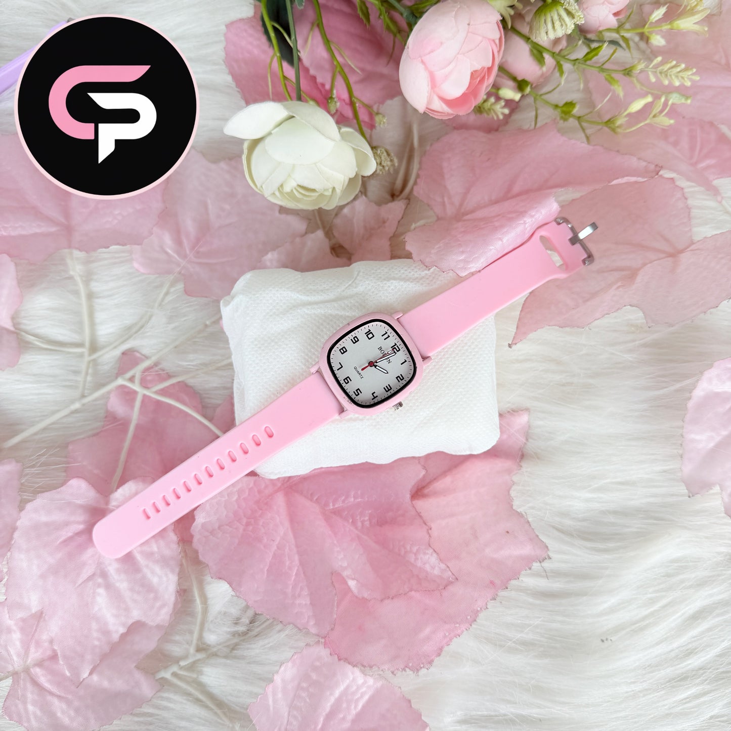 Pink Silicone Casual Watch for Women & Girls