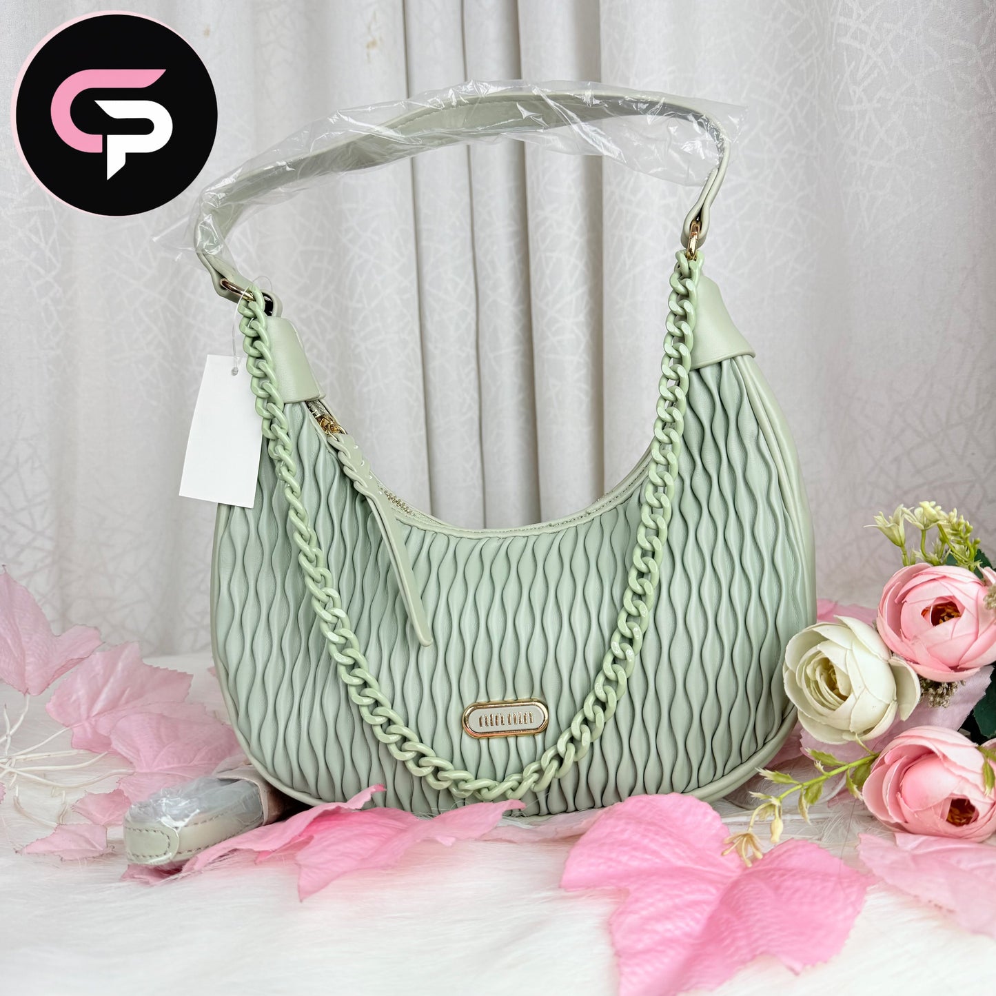 Imported China Chain Shoulder Party Bag for Women || Green