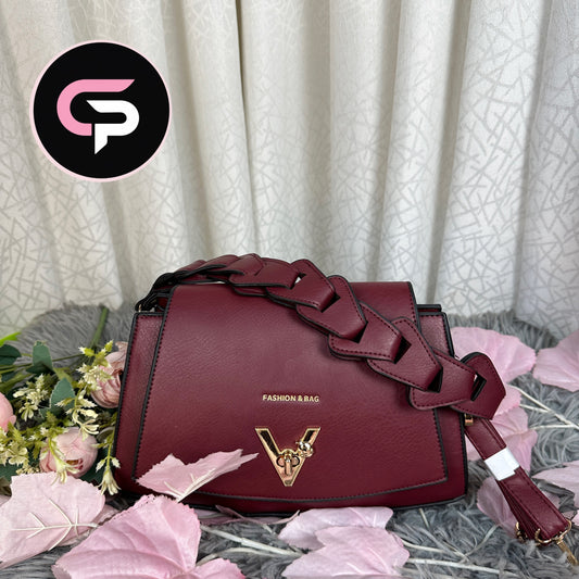 Elegant V-Lock Crossbody Handbag for Women – Stylish Shoulder Bag