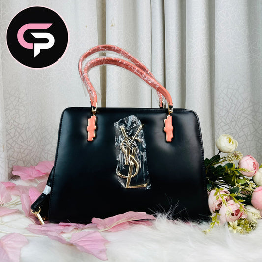 Elegant Metal Logo Top Handle Bag for Women – Structured Fashion Bag
