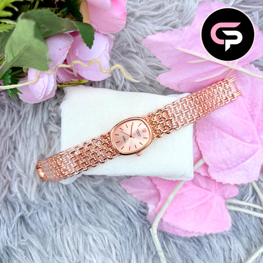 Luxury Rose Gold Mesh Bracelet Women's Watch | Elegant Quartz Wrist Watch
