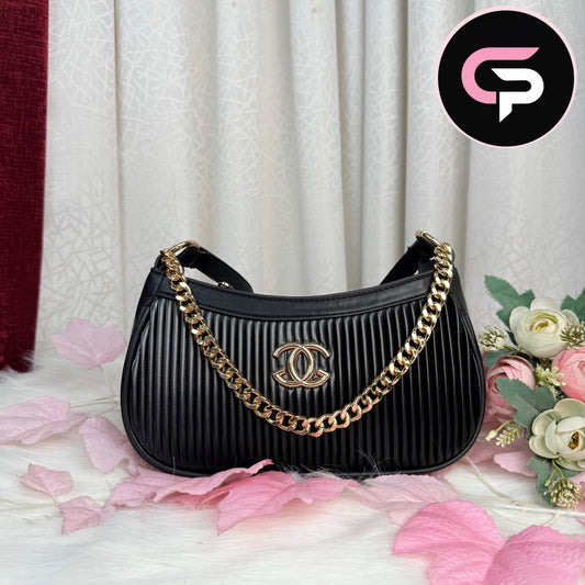 Pleated Chain Shoulder Bag for Women – Elegant Evening Handbag