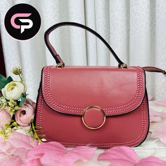Ring Lock Top Handle Handbag for Women – Elegant Structured bag