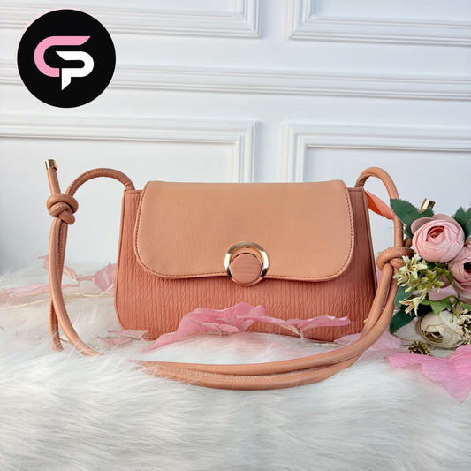 Minimalist Round Lock Crossbody Bag for Women – Elegant Everyday Bag