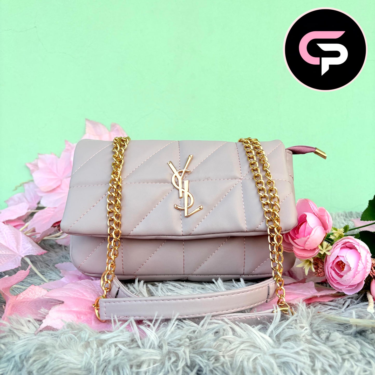 Luxury Quilted purple Chain Strap Shoulder Bag
