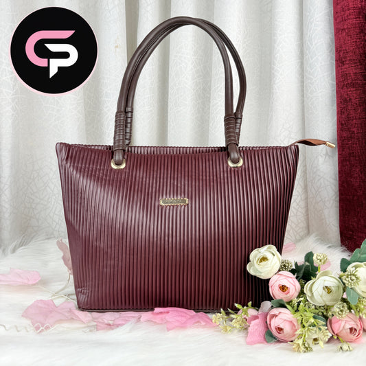 Textured maroon Tote Bag for Women – Stylish Everyday Carry Bag