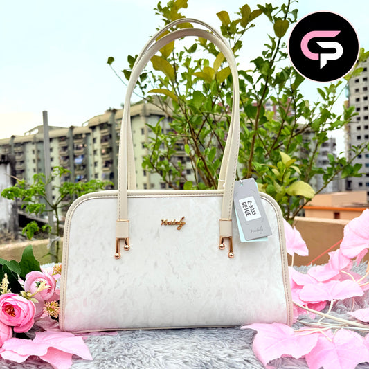 Premium Beige Textured Ladies Shoulder Bag