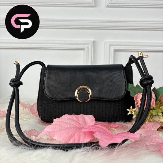 Minimalist Round Lock Crossbody Bag for Women – Elegant Everyday Bag