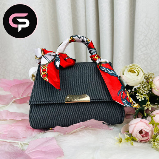 Elegant Scarf Handle Mini Handbag for Women – Stylish Top Handle Purse