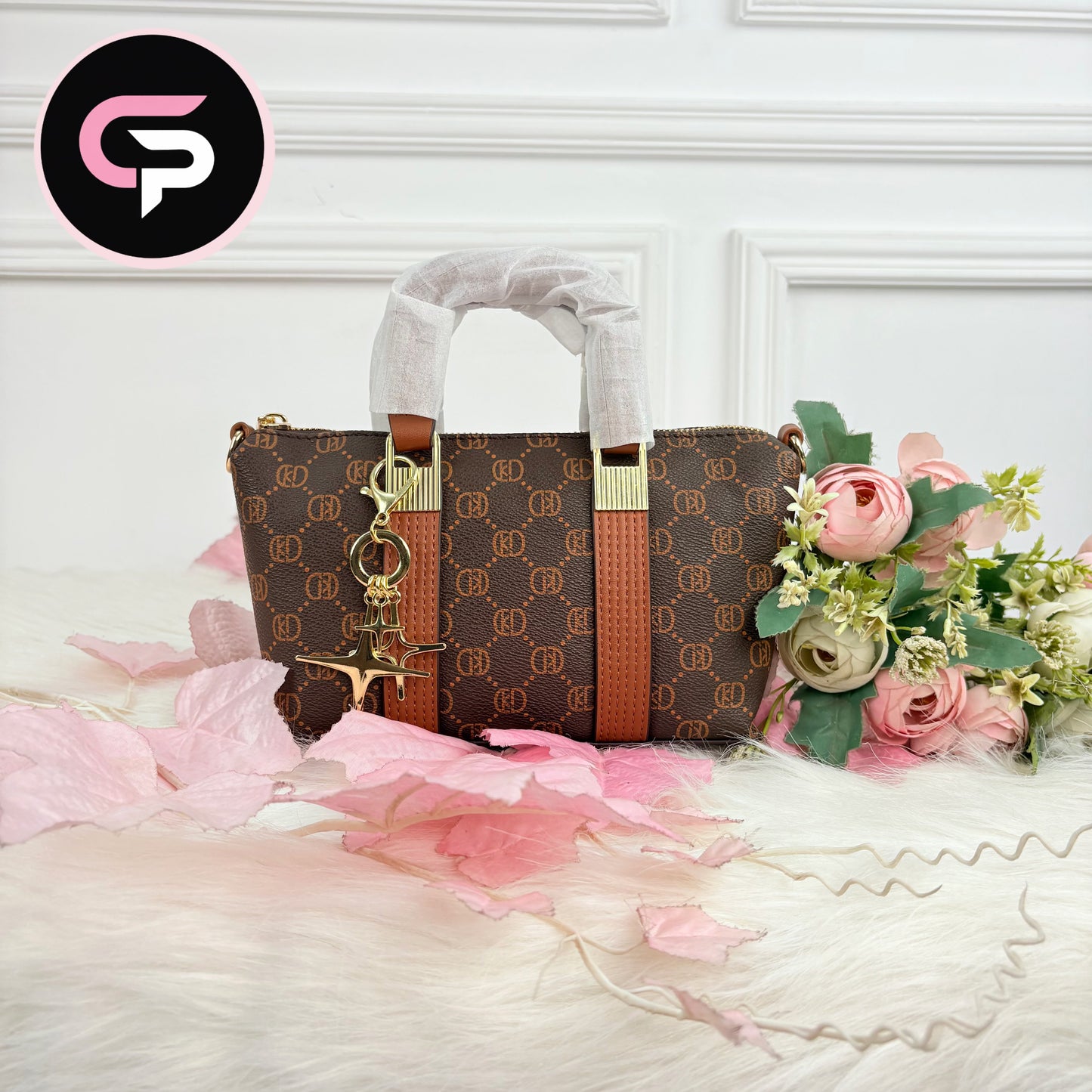 China Imported Mini Yellow Printed Top Handle Bag for Women