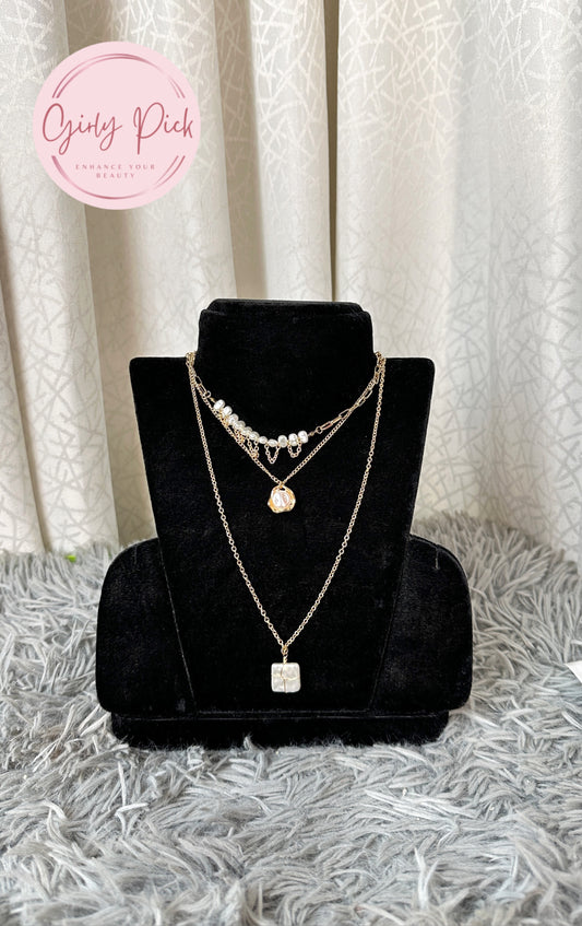 Gold-Tone Layered Pearl & Pendant neck-piece for Women