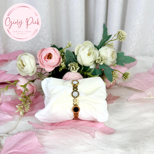 Gold-Tone Elegant Bracelet for Women – Minimal Circular Design