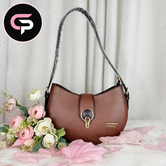 Classic Ring Lock Shoulder Bag for Women – Elegant Everyday Bag