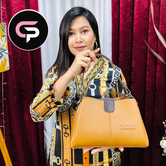 FOXER Elegant Top Handle Handbag for Women – Classic Everyday Purse Mustard