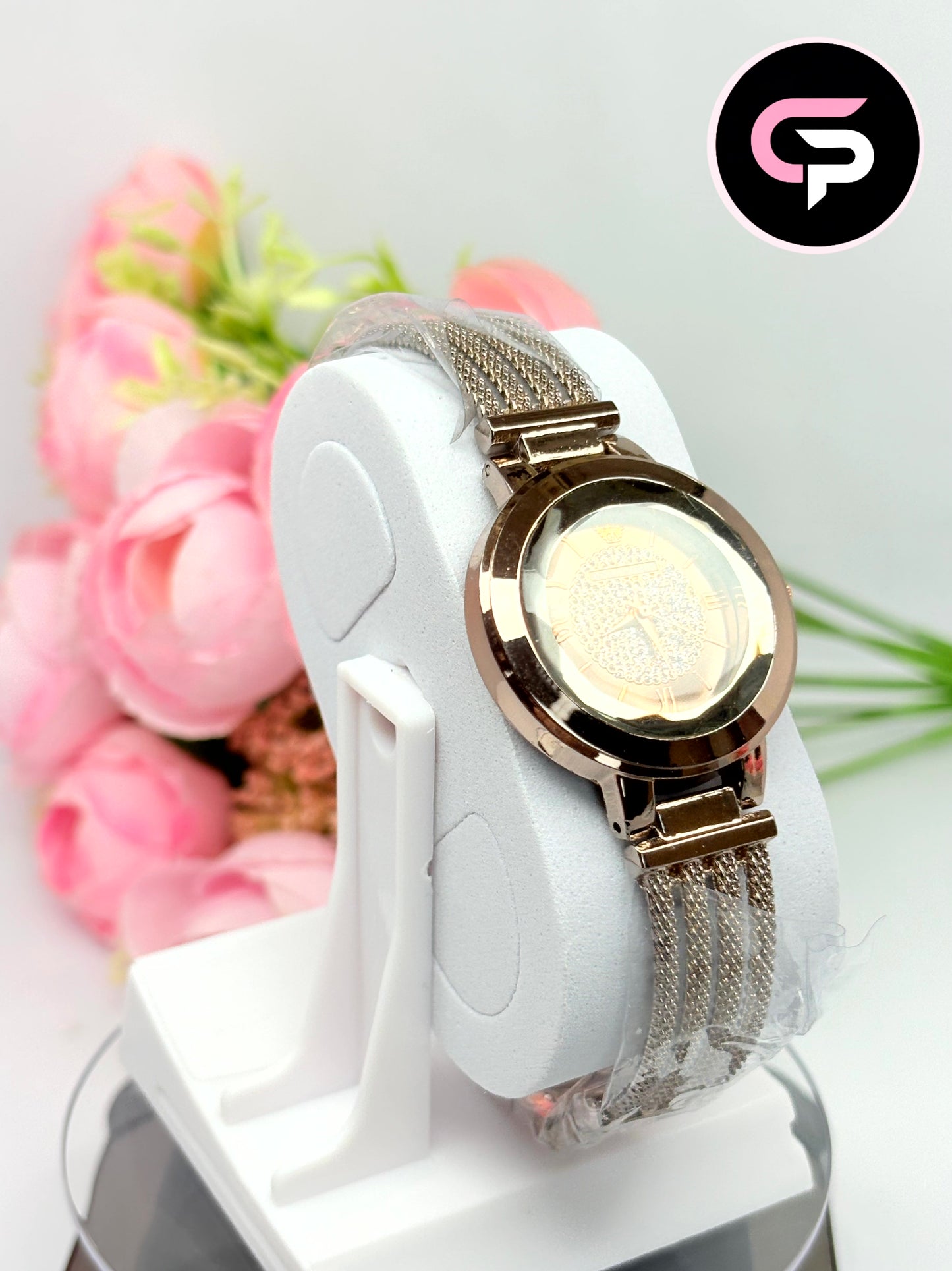 Elegant Rose Gold Crystal Dial Bracelet Watch for Women