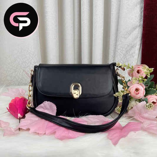 Classic Lock Crossbody Bag for Women – Elegant Shoulder Bag