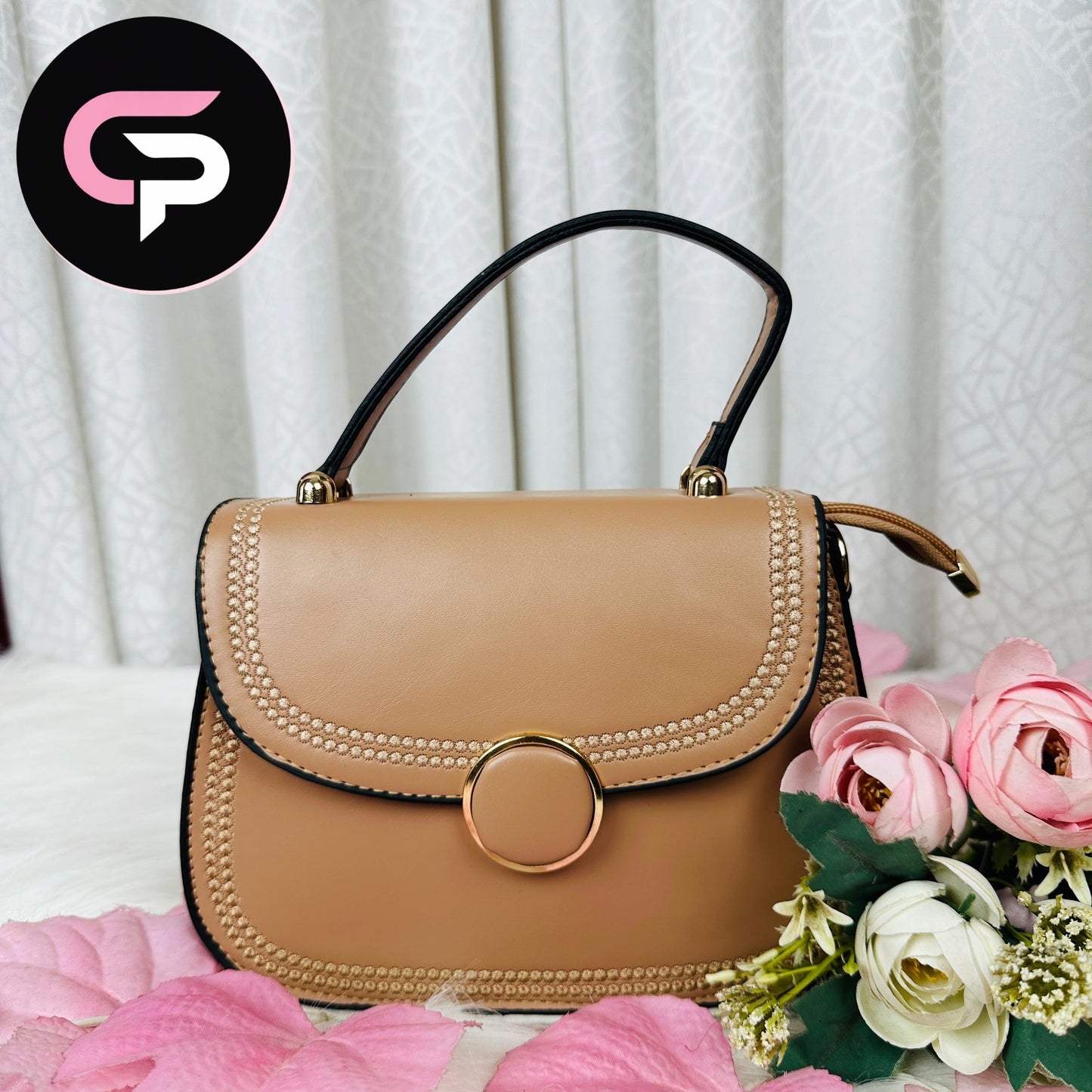 Ring Lock Top Handle Handbag for Women – Elegant Structured bag