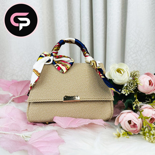 Elegant Scarf Handle Mini Handbag for Women – Stylish Top Handle Purse