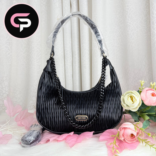Imported China Black Chain Shoulder Party Bag for Women