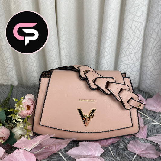 Elegant V-Lock Crossbody Handbag for Women – Stylish Shoulder Bag