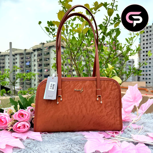 Premium brown Textured Ladies Shoulder Bag (